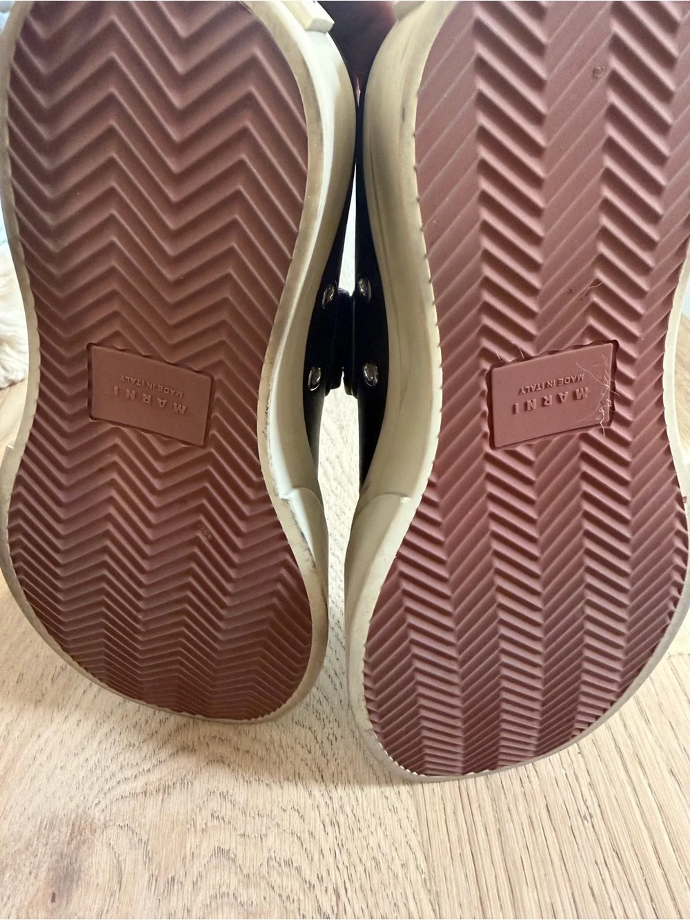 Women’s MARNI Black Mary Jane Platform TENNIES with Cream Sole